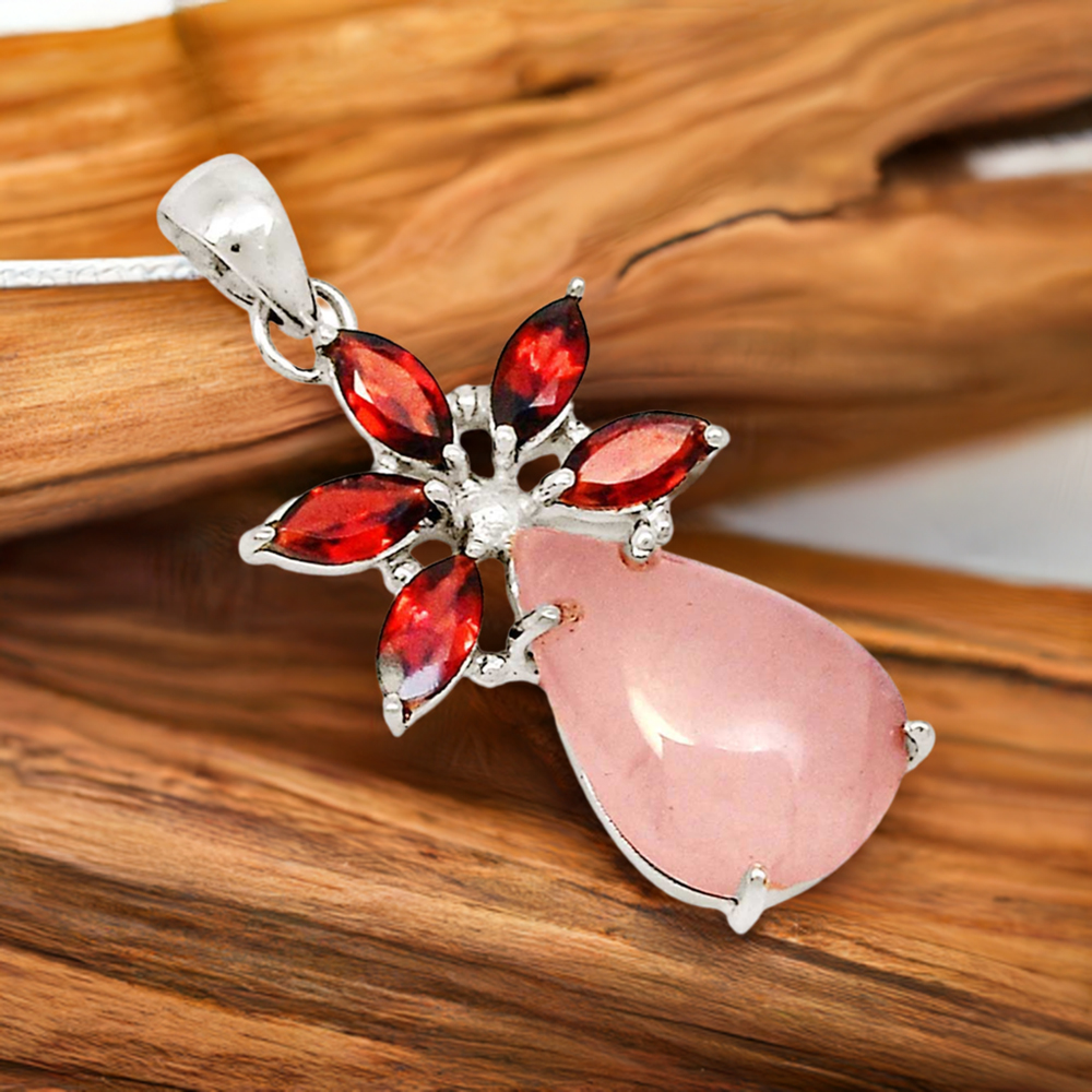 Multi Gemstone Handmade Pendants In Solid Sterling Silver Jewelry 925SP13-2