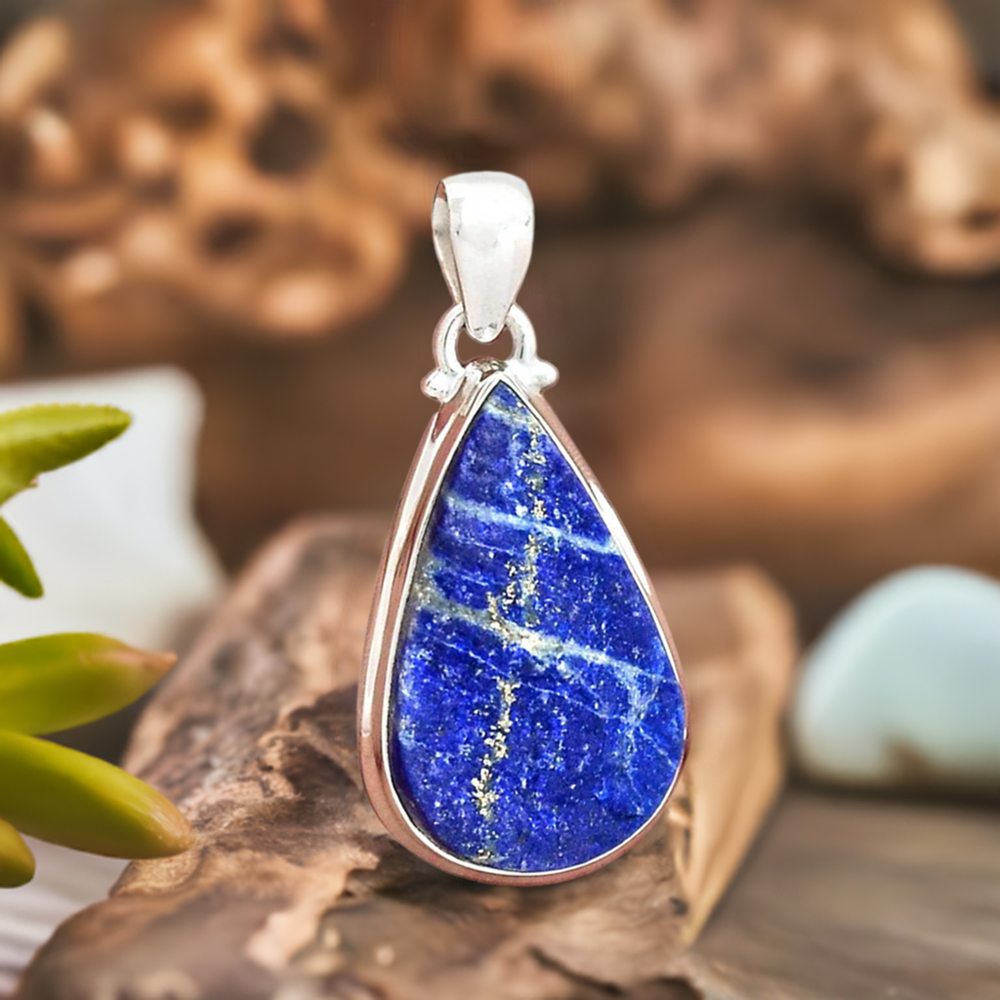 Lapis Gemstone Pendants In 925 Fine Silver Jewelry 925SP133
