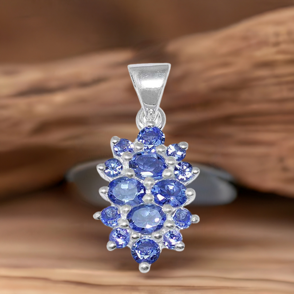 Solid Sterling Silver Pendants In Iolite Gemstone Jewelry 925SP1367