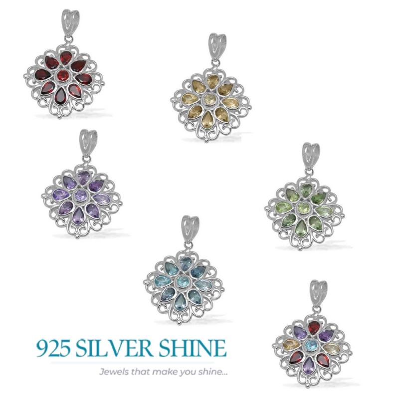 Citrine Gemstone Pendants In 925 Fine Silver Jewelry 925SP1395_2