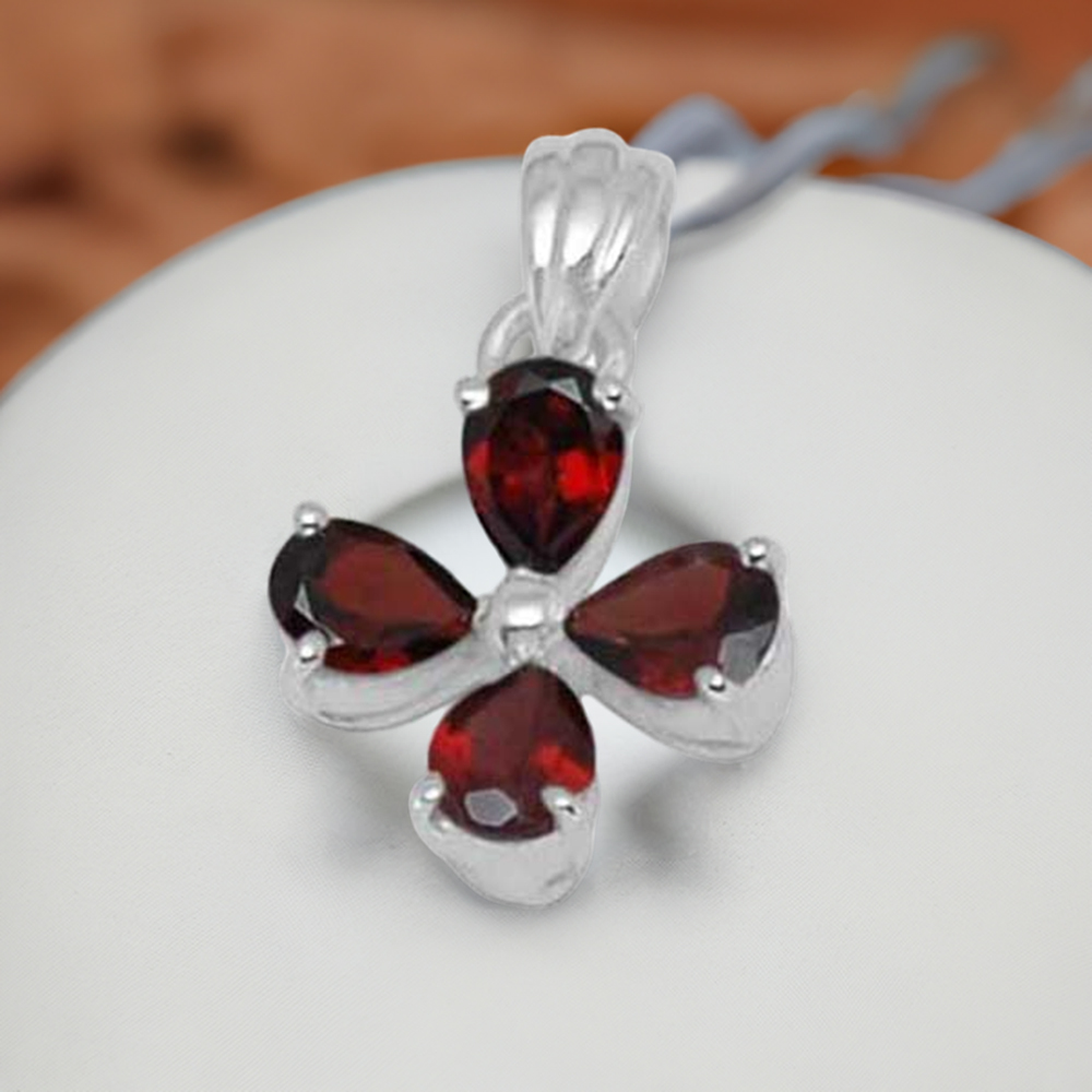 Garnet Gemstone Pendants In Fine Sterling Silver Jewelry 925SP1408