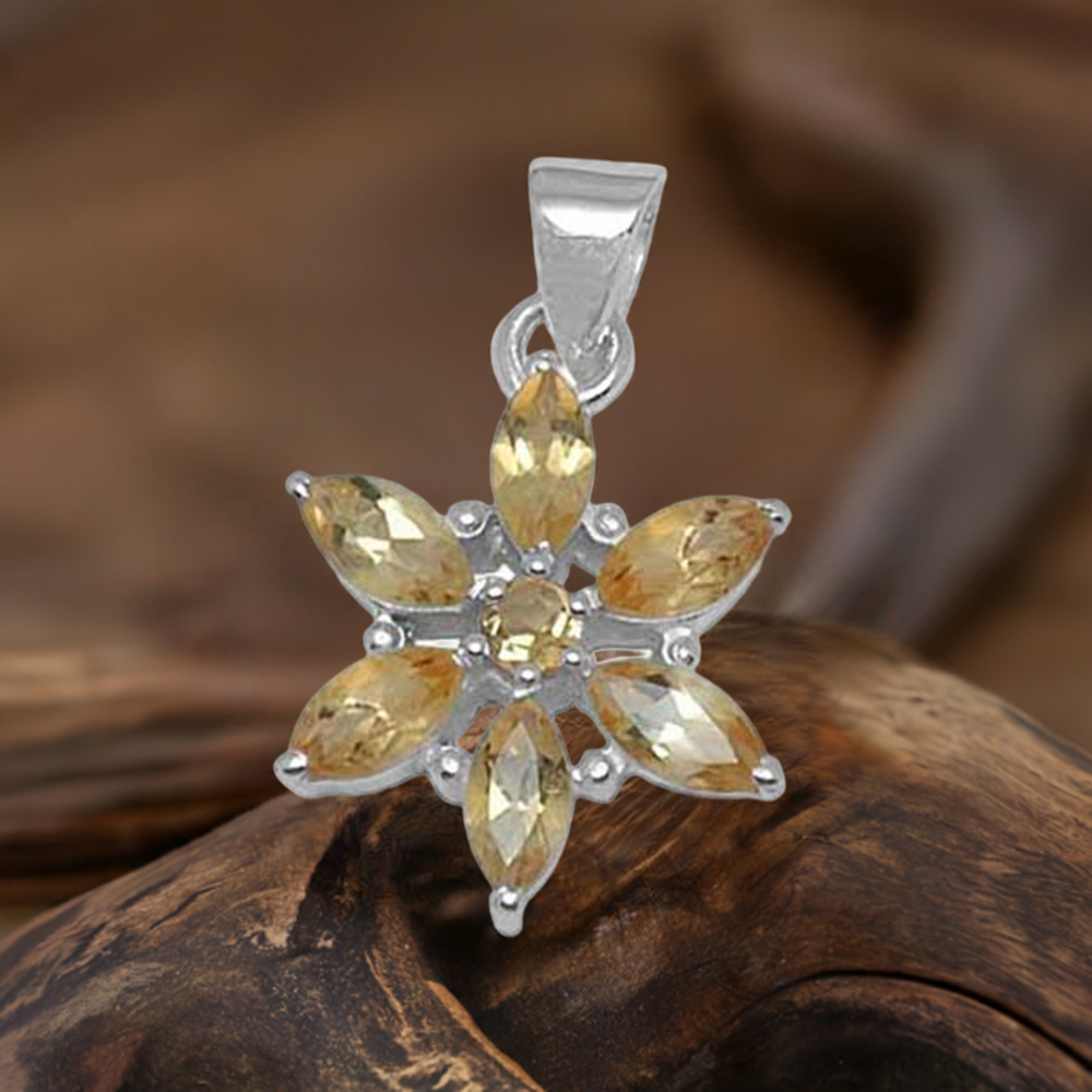 Citrine Gemstone Pendants In Fine Sterling Silver Jewelry 925SP1413