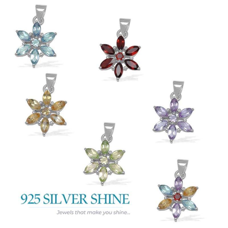 Garnet Gemstone Pendants In 925 Solid Silver Jewelry 925SP1414_1