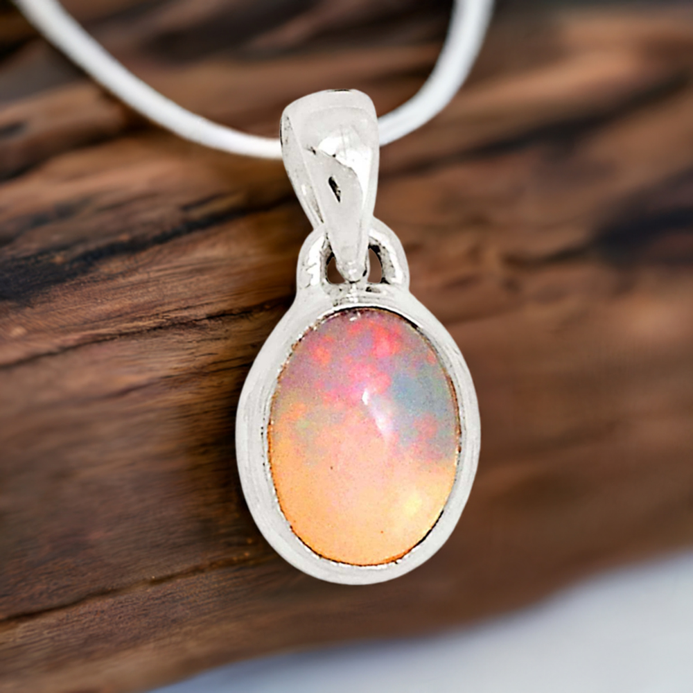 Opal Gemstone Pendants In 925 Solid Silver Jewelry 925SP142
