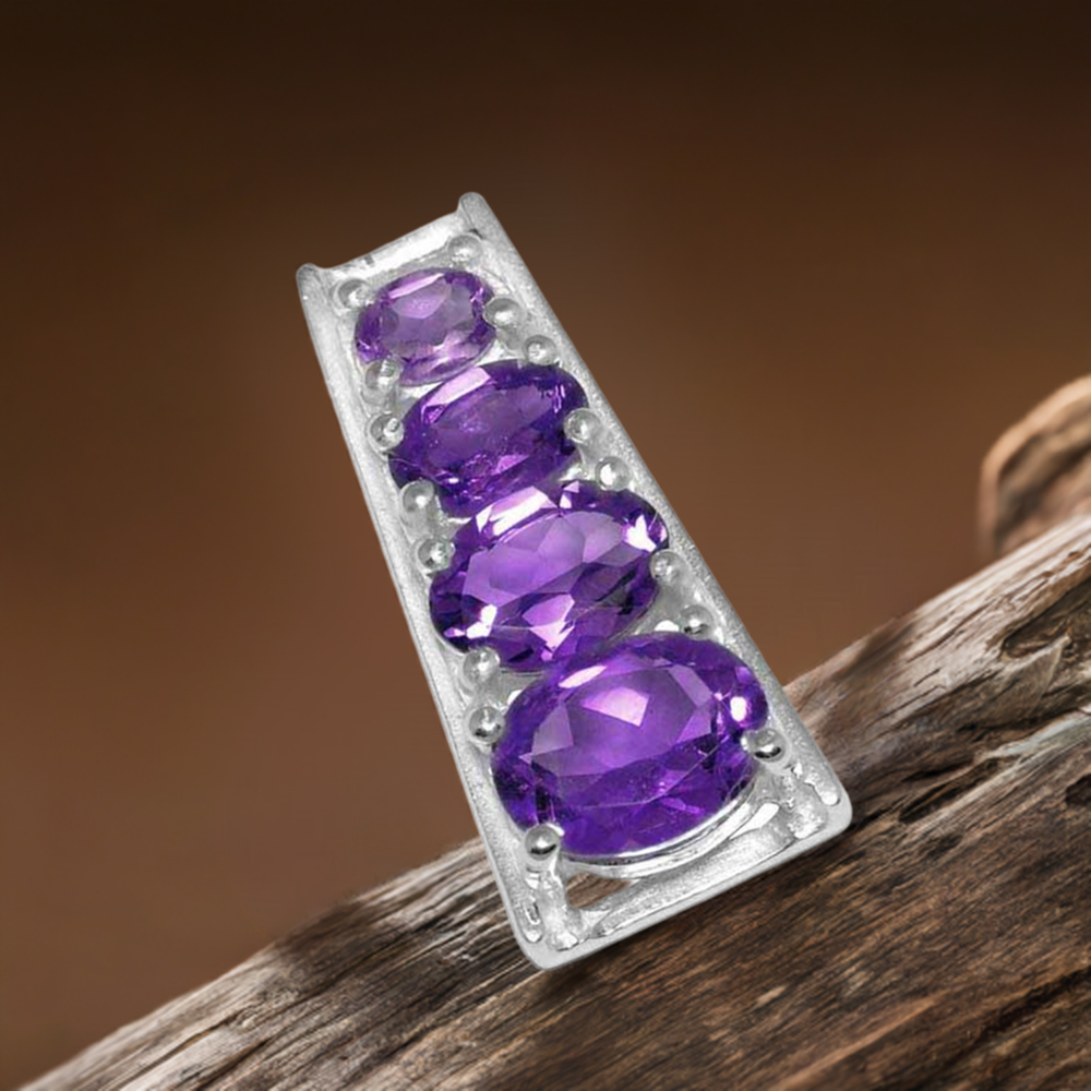 925 Solid Silver Pendants In Amethyst Gemstone Jewelry 925SP1424