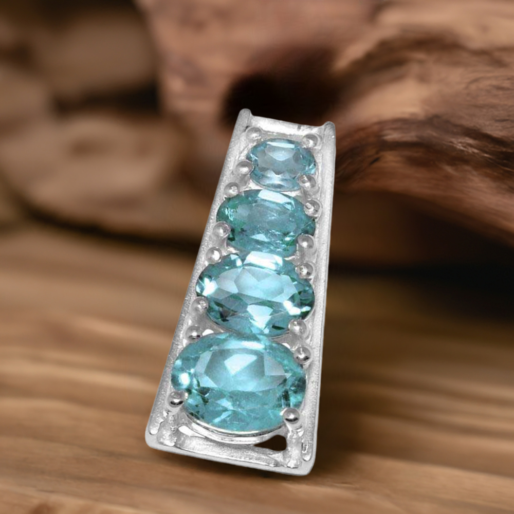 925 Fine Silver Pendants In Blue Topaz Gemstone Jewelry 925SP1425