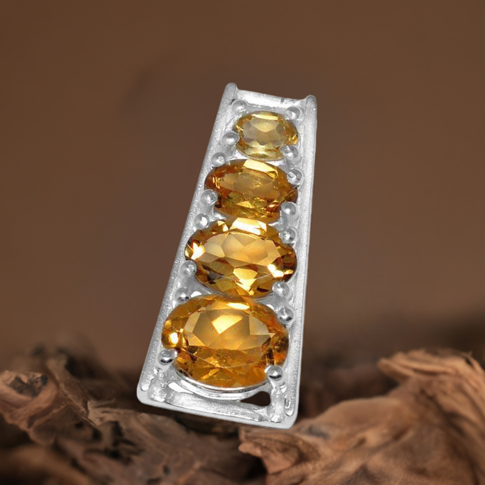 925 Sterling Silver Handmade Pendants In Citrine Gemstone Jewelry 925SP1426