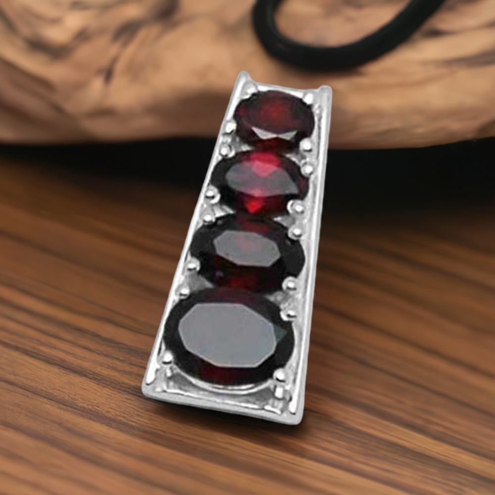 Solid Sterling Silver Handmade Pendants In Garnet Gemstone Jewelry 925SP1427