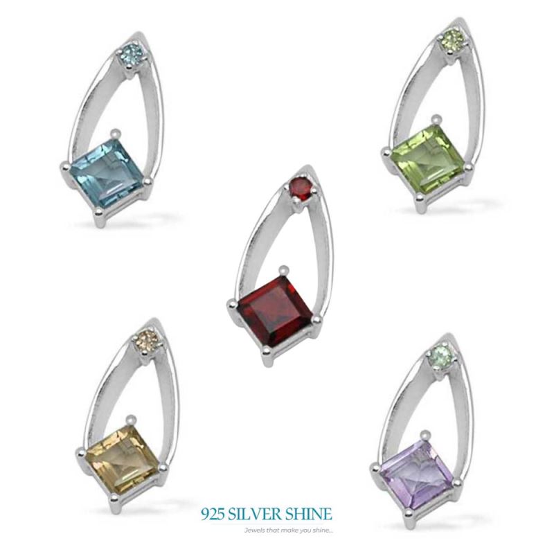 Solid Sterling Silver Handmade Pendants In Amethyst Gemstone Jewelry 925SP1437_1