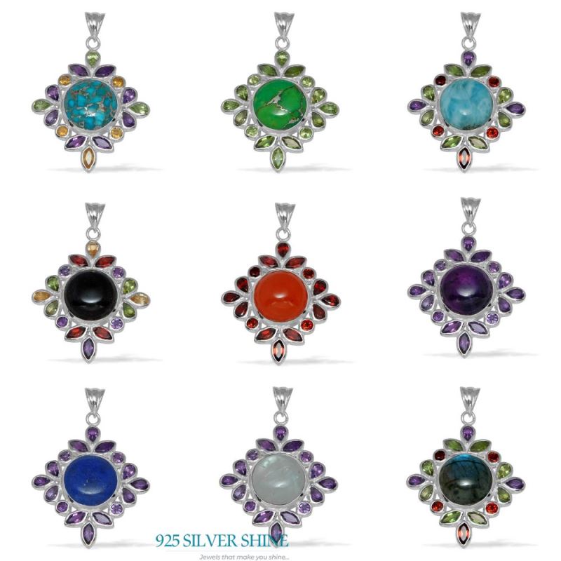 Amethyst Gemstone Pendants In Solid Sterling Silver Jewelry 925SP1442_2