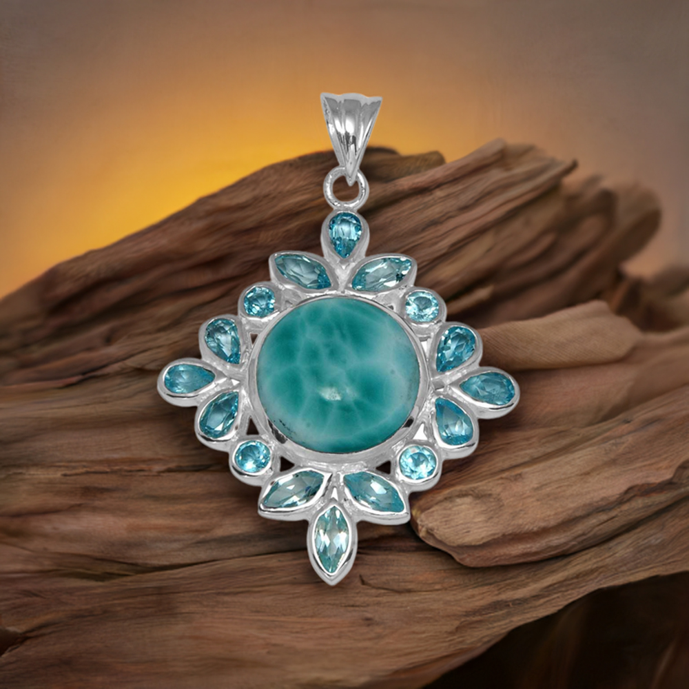 Multi Gemstone Handmade Pendants In 925 Sterling Silver Jewelry 925SP1446