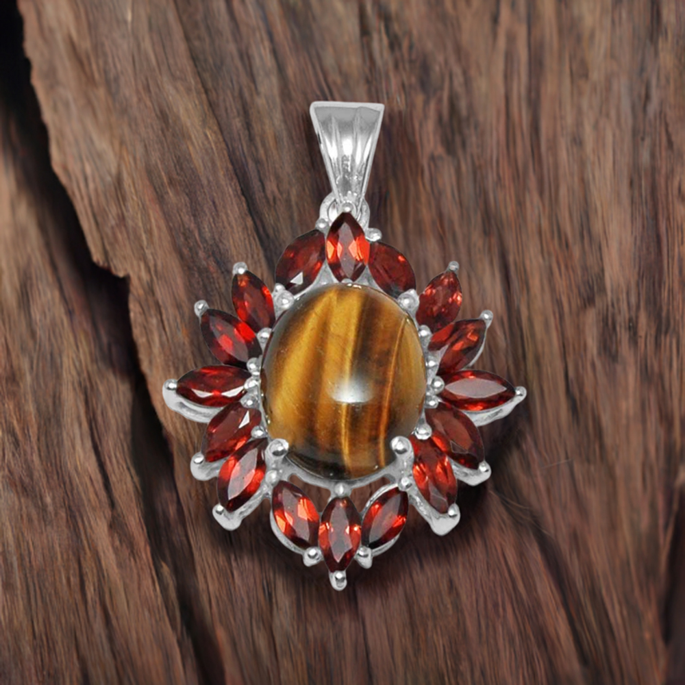 Multi Gemstone Handmade Pendants In 925 Sterling Silver Jewelry 925SP1456