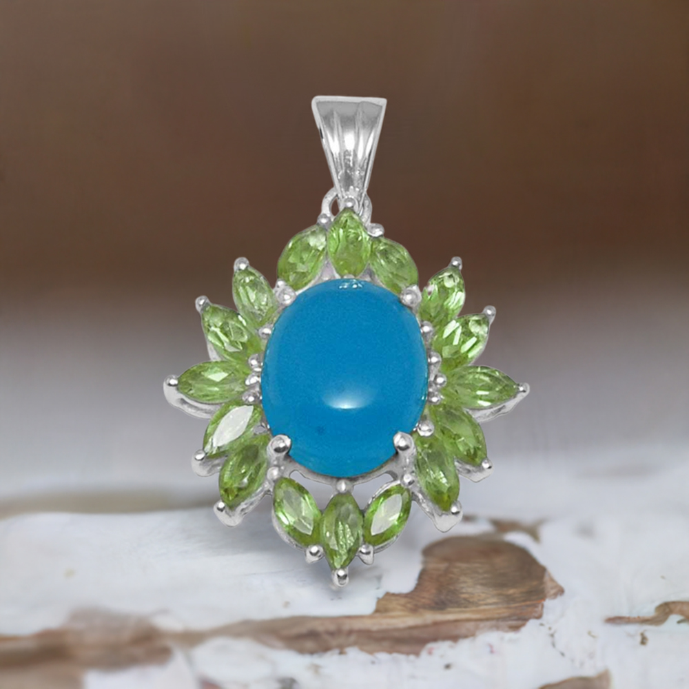 Multi Gemstone Pendants In Fine Sterling Silver Jewelry 925SP1458
