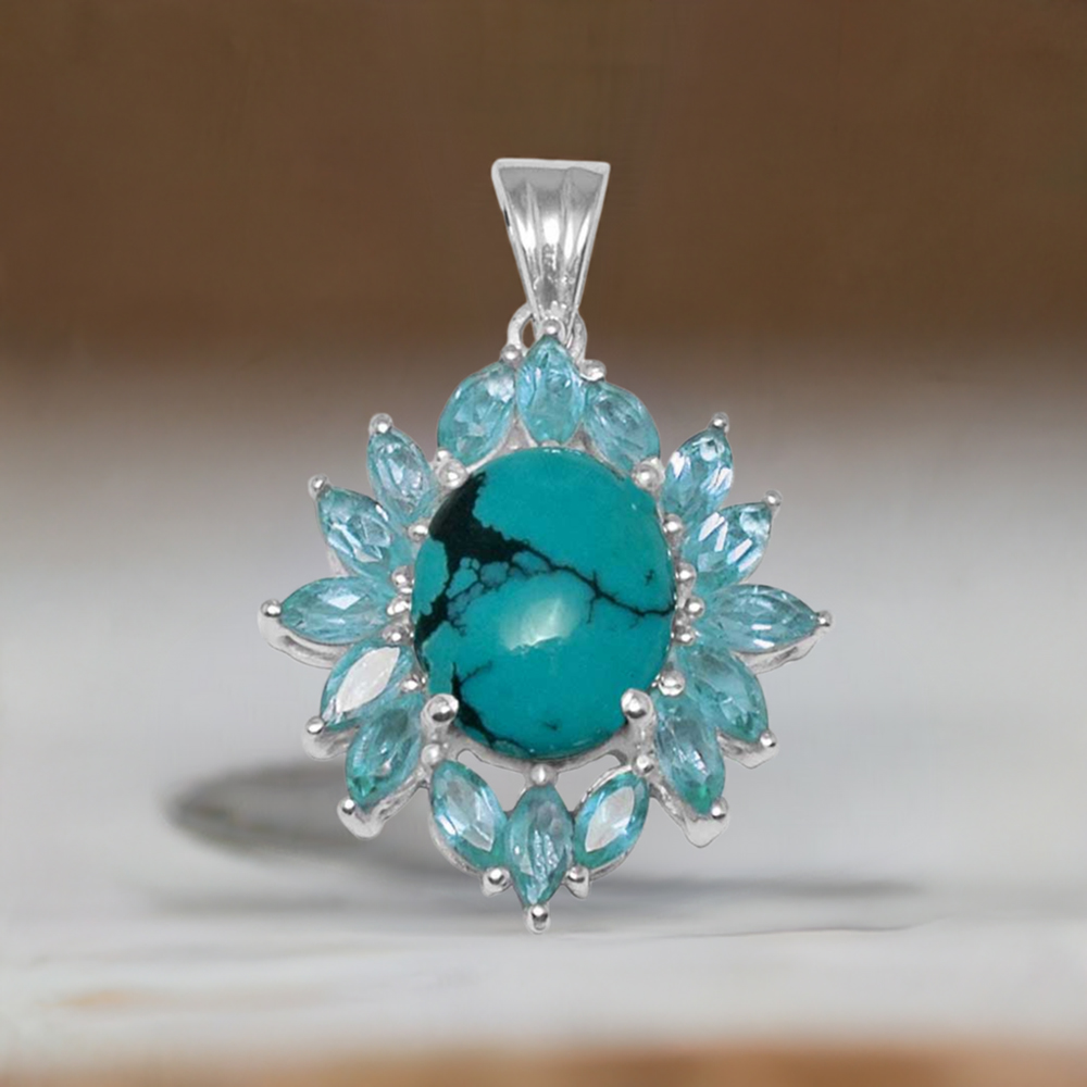 Multi Gemstone Handmade Pendants In 925 Sterling Silver Jewelry 925SP1461