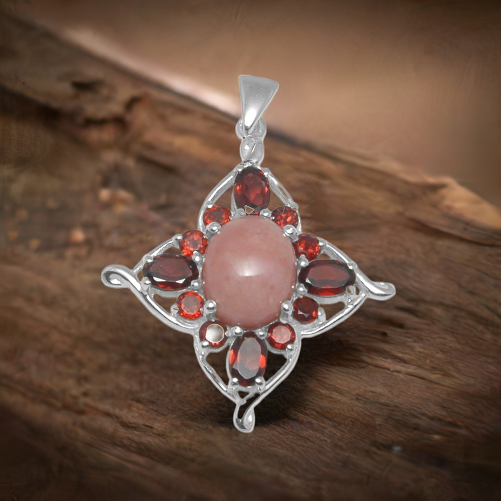 Multi Gemstone Pendants In 925 Solid Silver Jewelry 925SP1464