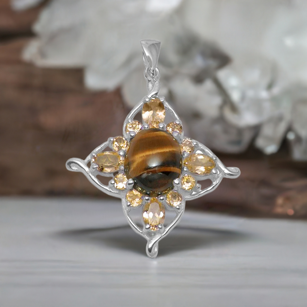 925 Solid Silver Pendants In Multi Gemstone Jewelry 925SP1469