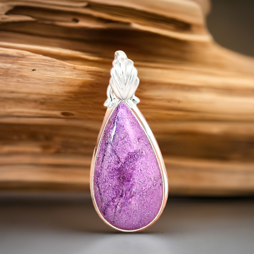 925 Solid Silver Pendants In Purpurite Gemstone Jewelry 925SP147