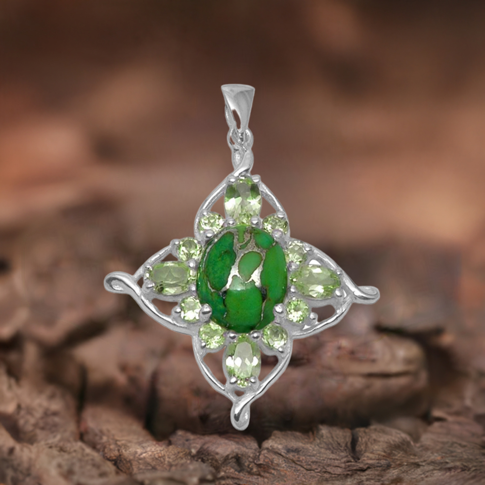 925 Fine Silver Pendants In Multi Gemstone Jewelry 925SP1470