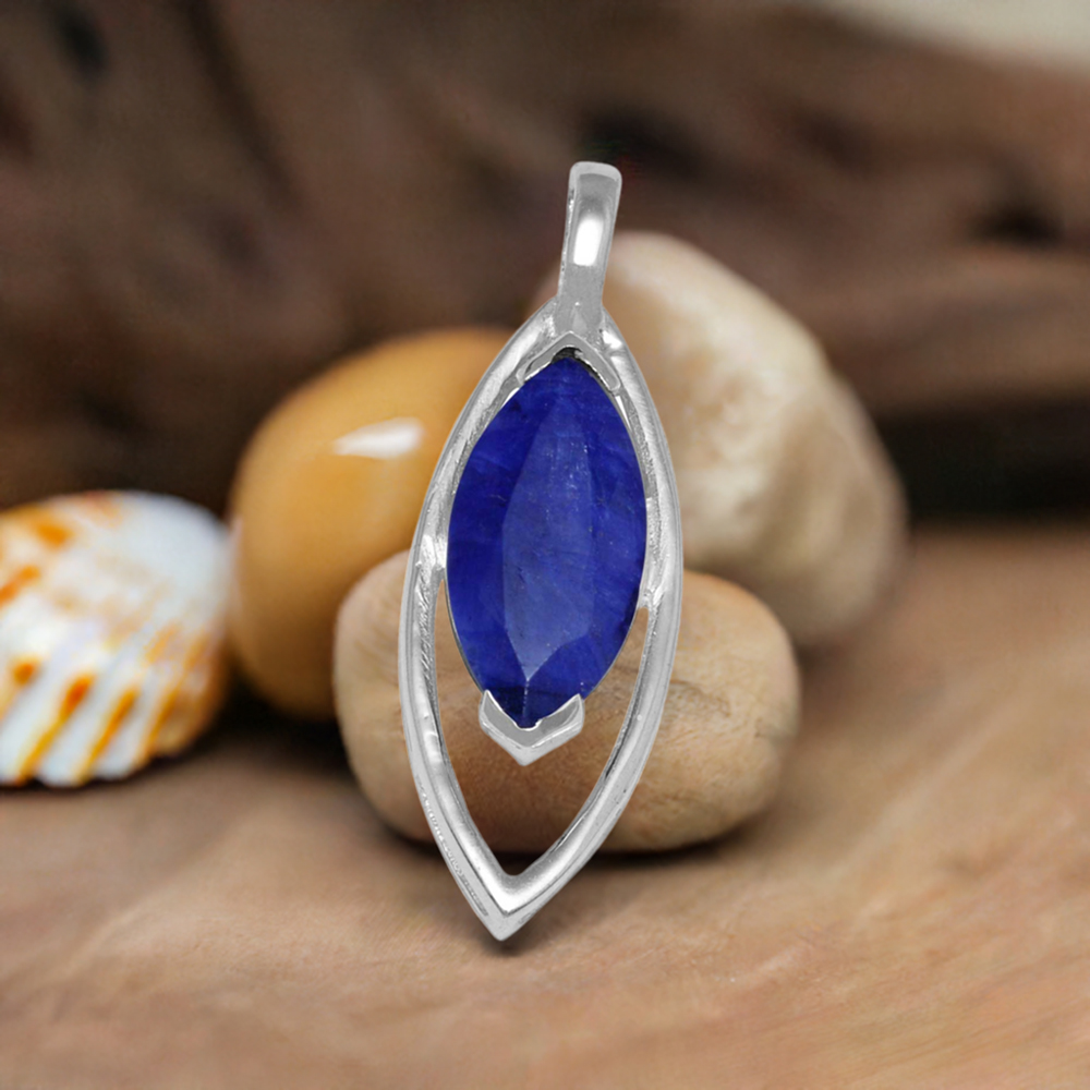 925 Sterling Silver Handmade Pendants In Lapis Gemstone Jewelry 925SP1476
