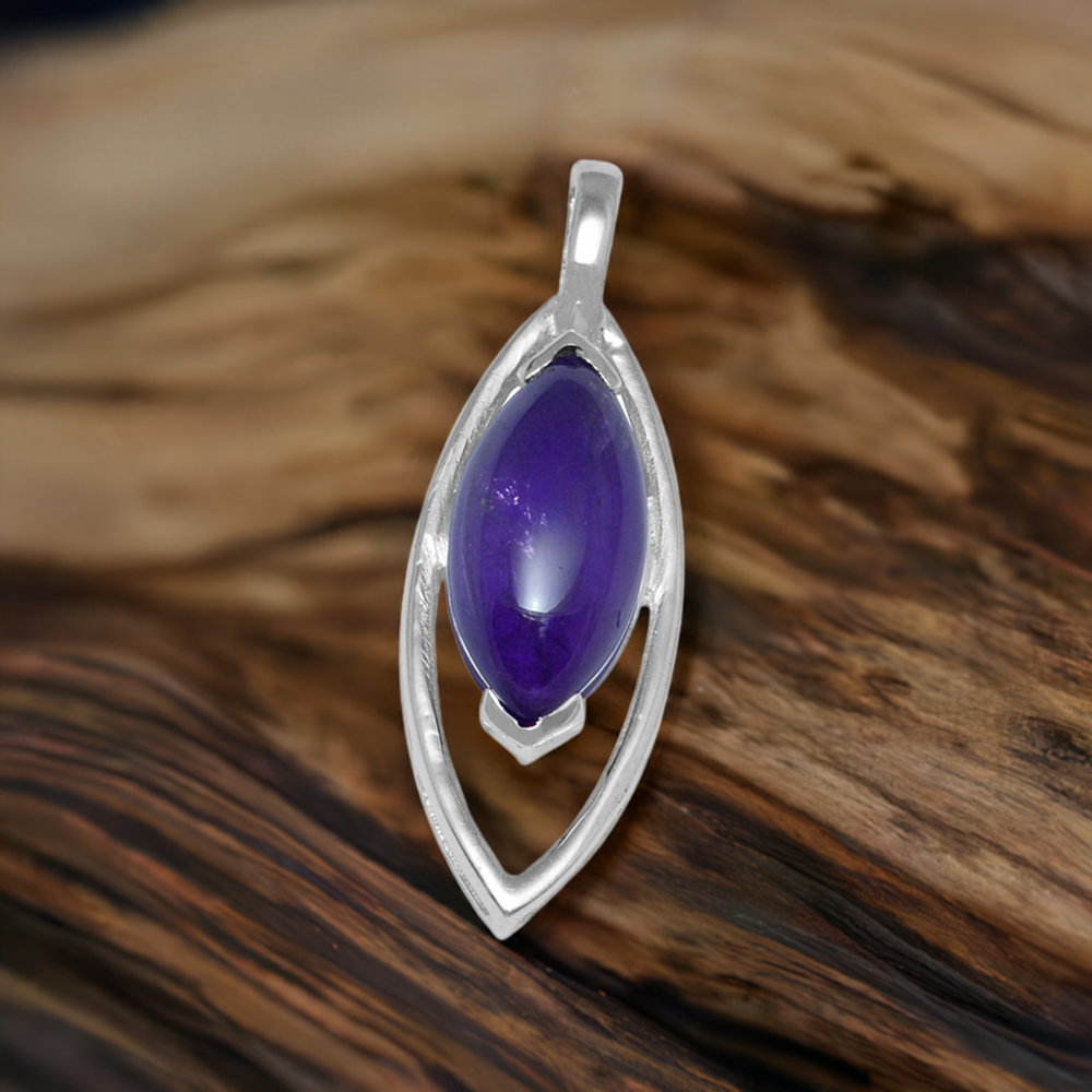 Fine Sterling Silver Pendants In Amethyst Gemstone Jewelry 925SP1478