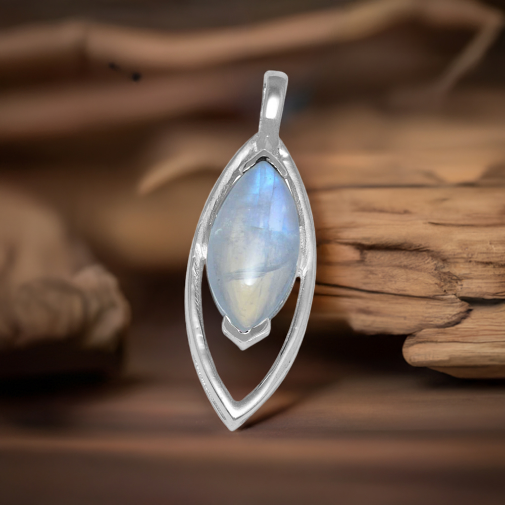 925 Fine Silver Pendants In Rainbow Moonstone Jewelry 925SP1480