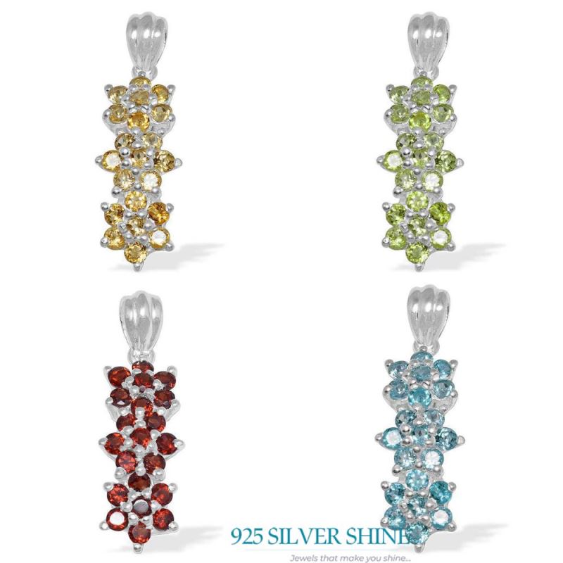 Solid Sterling Silver Handmade Pendants In Garnet Gemstone Jewelry 925SP1482_2