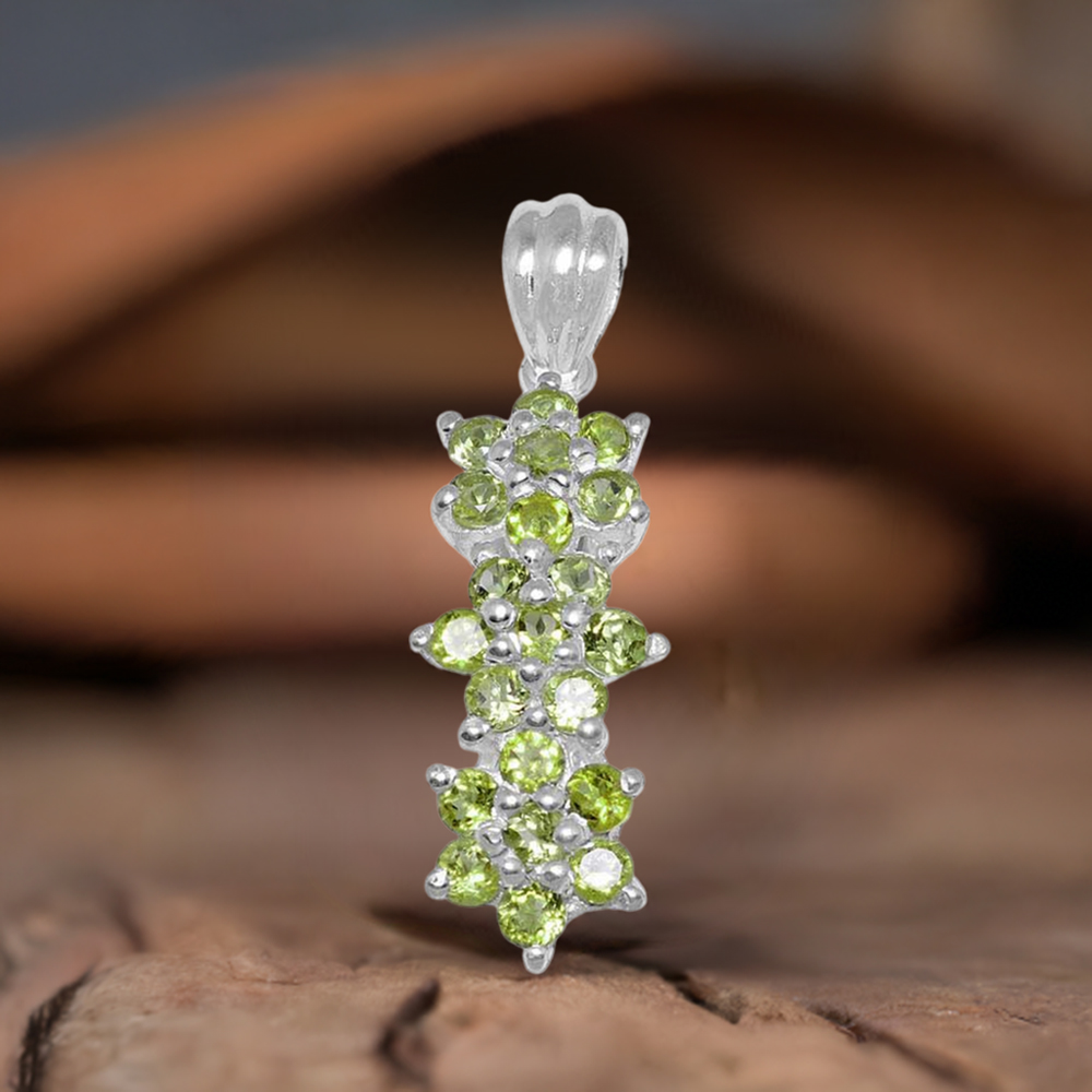 925 Fine Silver Pendants In Peridot Gemstone Jewelry 925SP1485