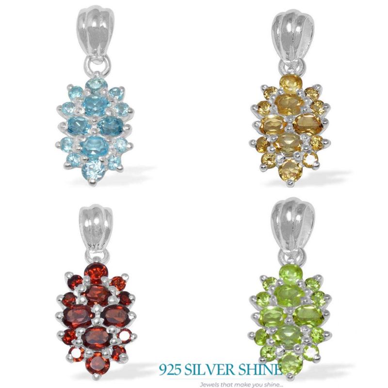 Peridot Gemstone Pendants In Fine Sterling Silver Jewelry 925SP1493_2