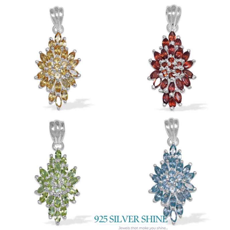 Blue Topaz Gemstone Handmade Pendants In 925 Sterling Silver Jewelry 925SP1496_1