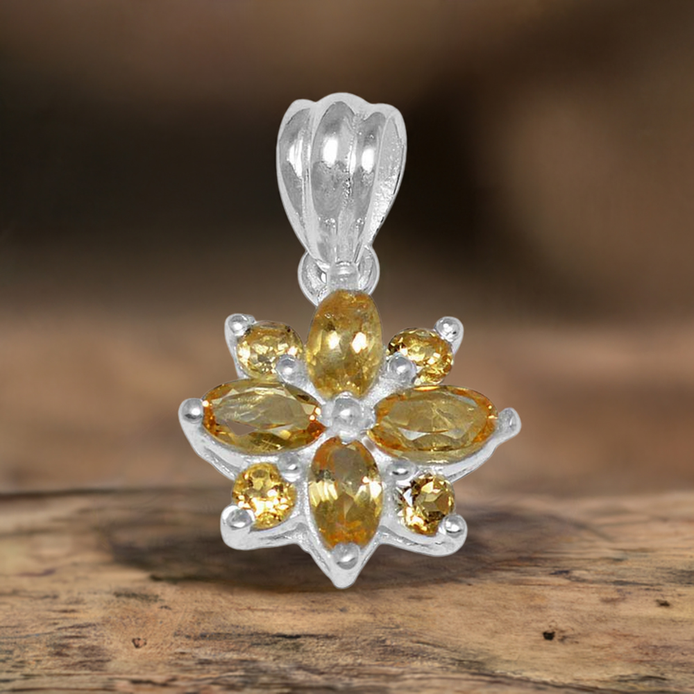 Citrine Gemstone Pendants In 925 Solid Silver Jewelry 925SP1499