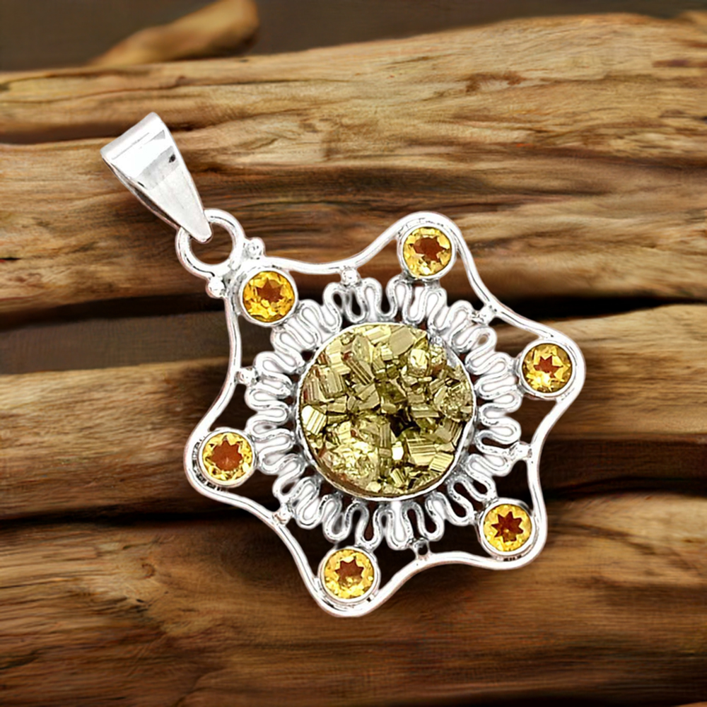 Multi Gemstone Handmade Pendants In Solid Sterling Silver Jewelry 925SP15-2