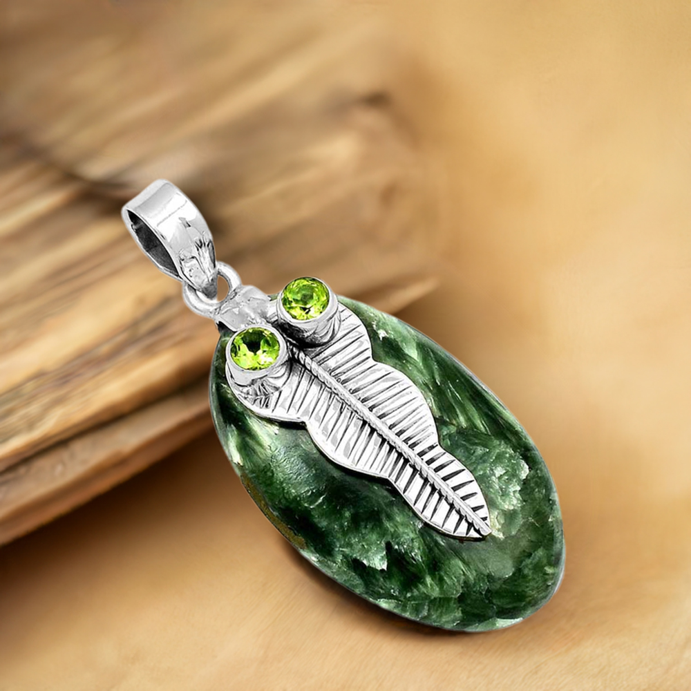 Fine Sterling Silver Pendants In Multi Gemstone Jewelry 925SP150