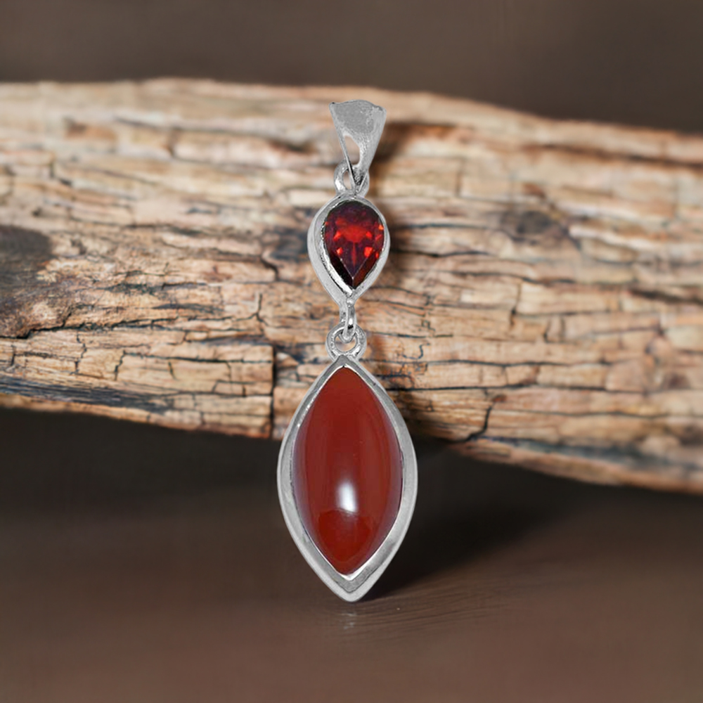 Multi Gemstone Handmade Pendants In Solid Sterling Silver Jewelry 925SP1502