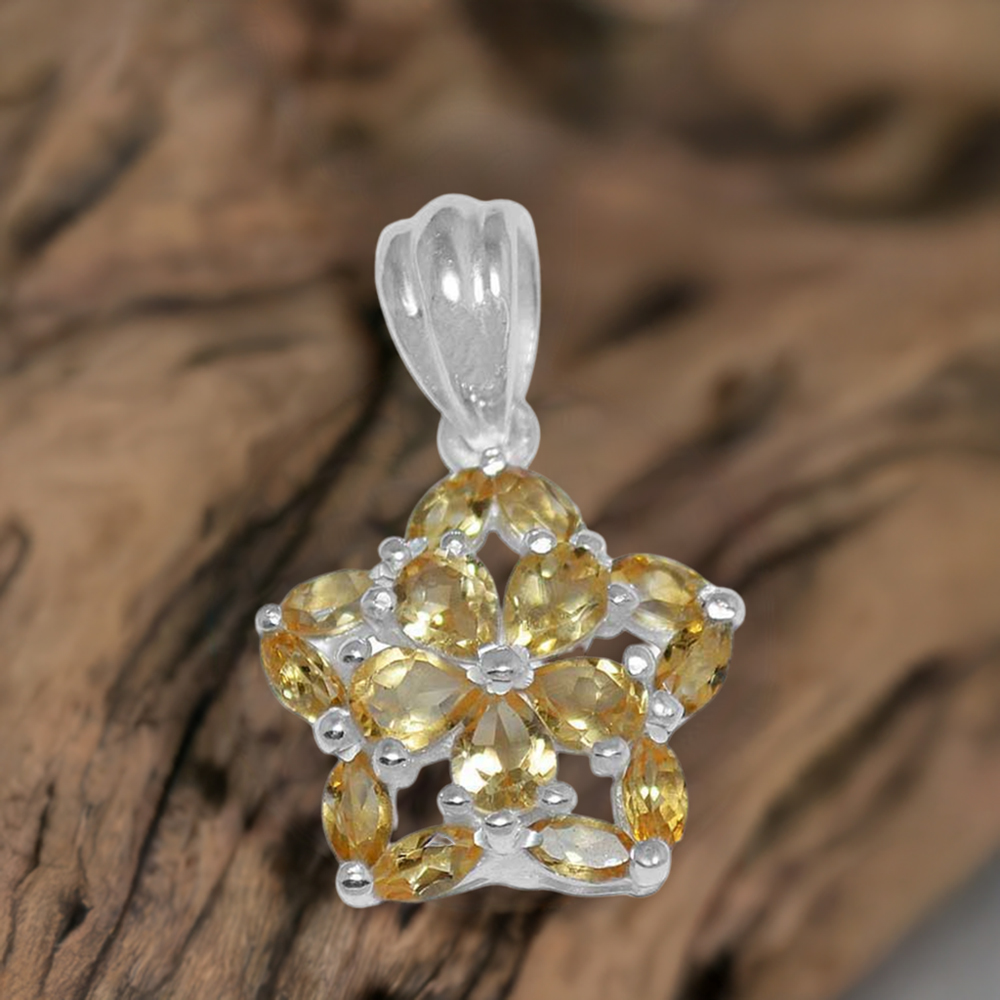 Citrine Gemstone Pendants In 925 Fine Silver Jewelry 925SP1510
