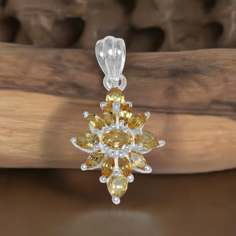 Citrine Gemstone Pendants In Fine Sterling Silver Jewelry 925SP1513