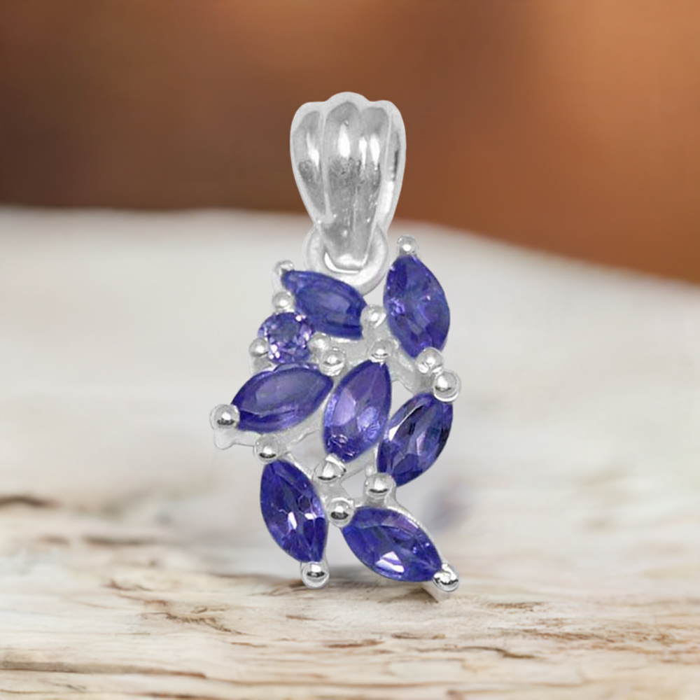 925 Solid Silver Pendants In Iolite Gemstone Jewelry 925SP1519