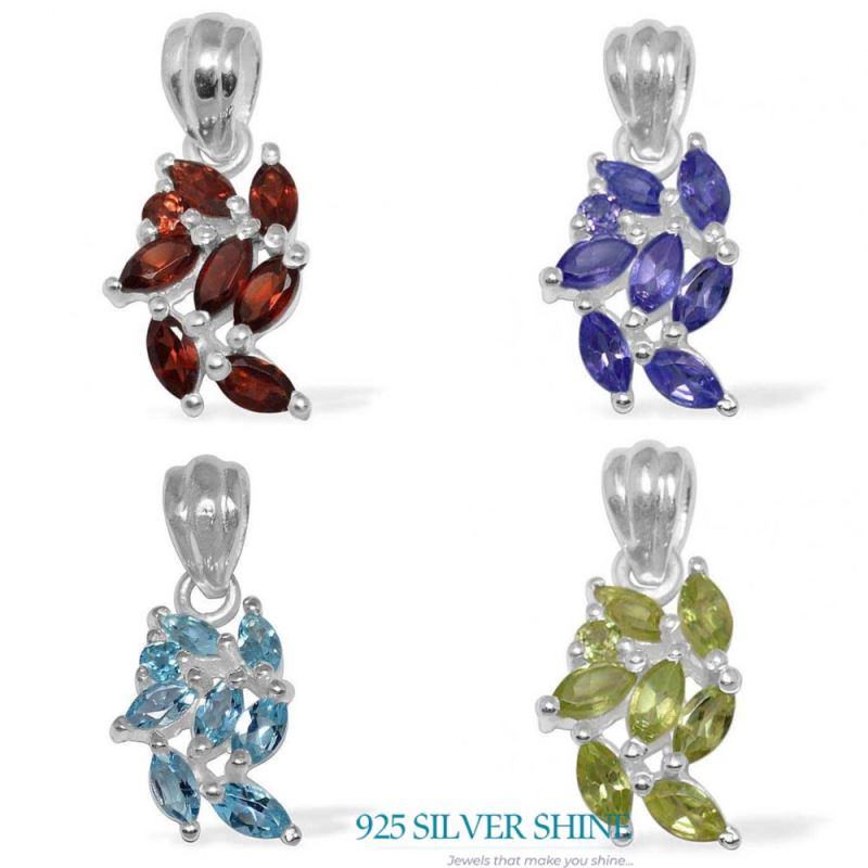 925 Fine Silver Pendants In Garnet Gemstone Jewelry 925SP1520_2