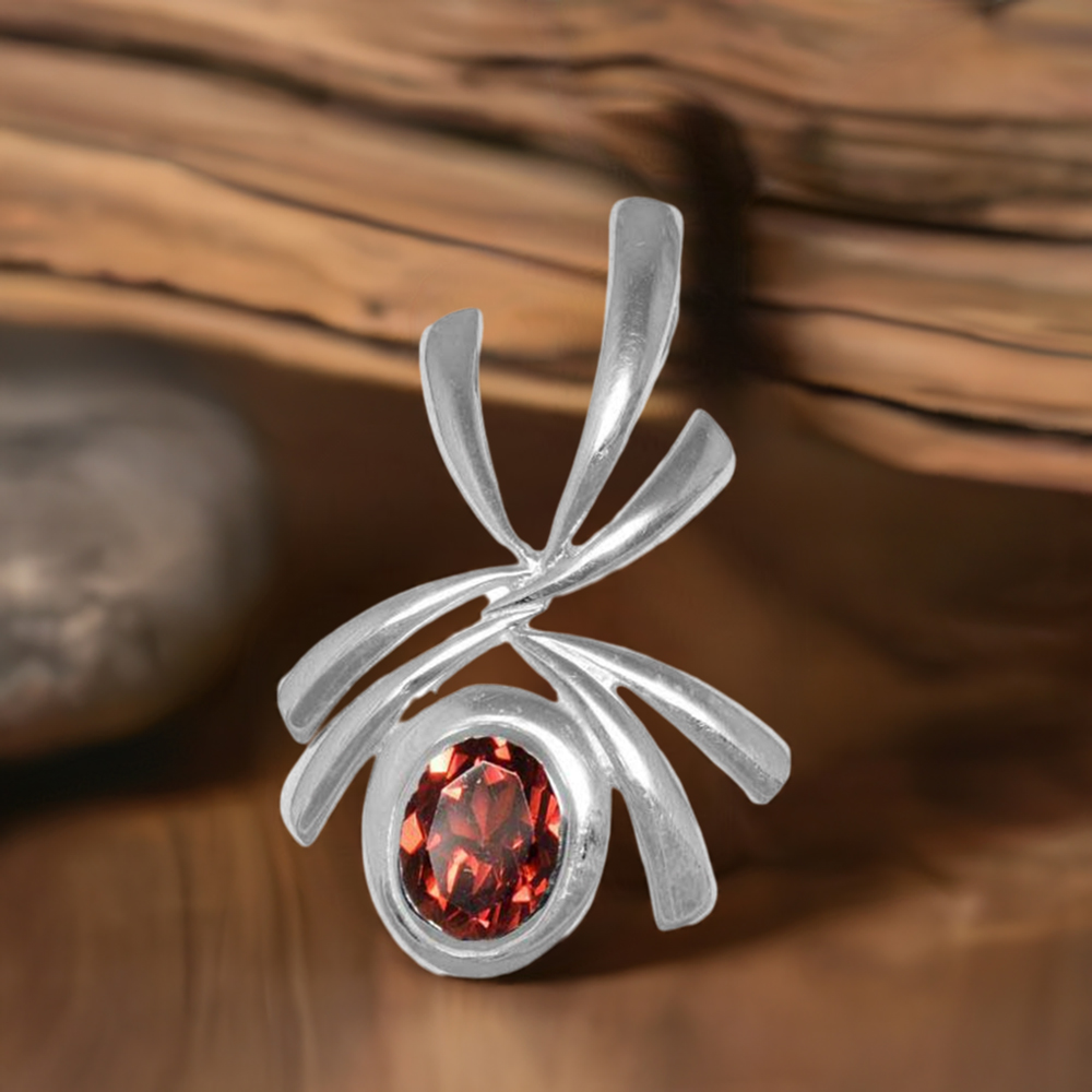 925 Solid Silver Pendants In Garnet Gemstone Jewelry 925SP1524