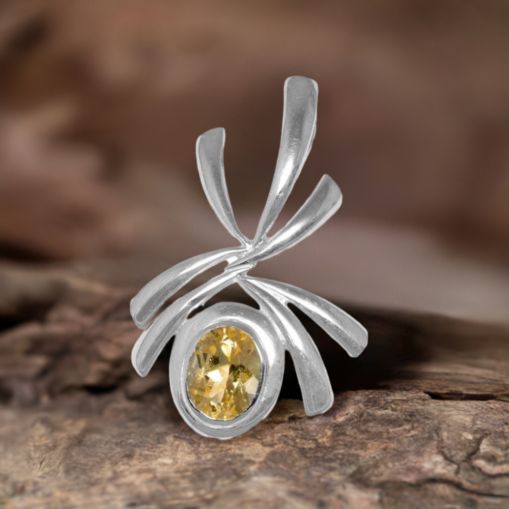 925 Fine Silver Pendants In Citrine Gemstone Jewelry 925SP1525