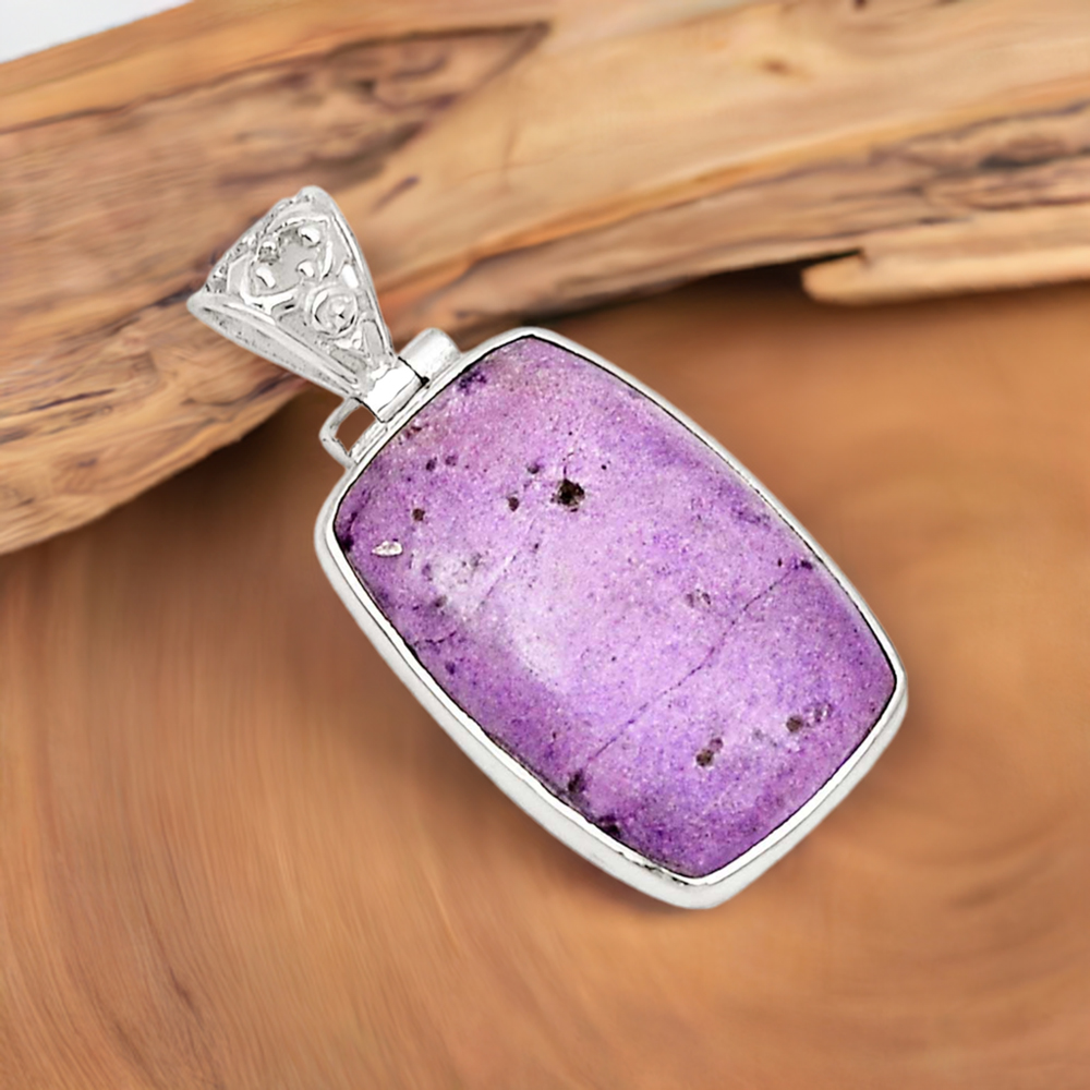 925 Sterling Silver Handmade Pendants In Purpurite Gemstone Jewelry 925SP153