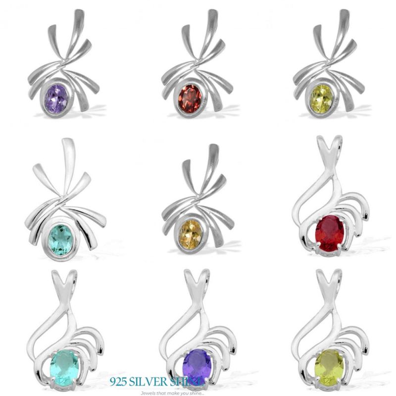 925 Sterling Silver Handmade Pendants In Blue Topaz Gemstone Jewelry 925SP1531_1