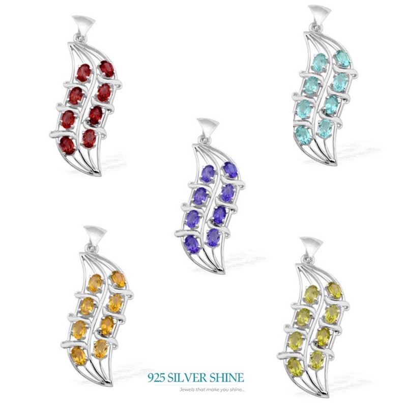 Fine Sterling Silver Pendants In Lemon Quartz Gemstone Jewelry 925SP1533_0