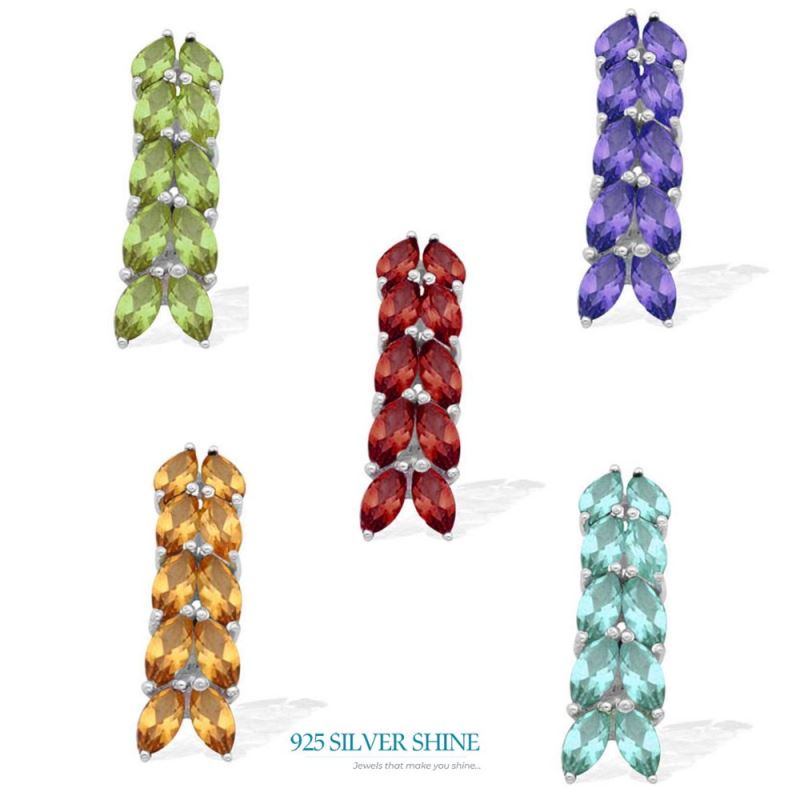 925 Solid Silver Pendants In Garnet Gemstone Jewelry 925SP1539_1