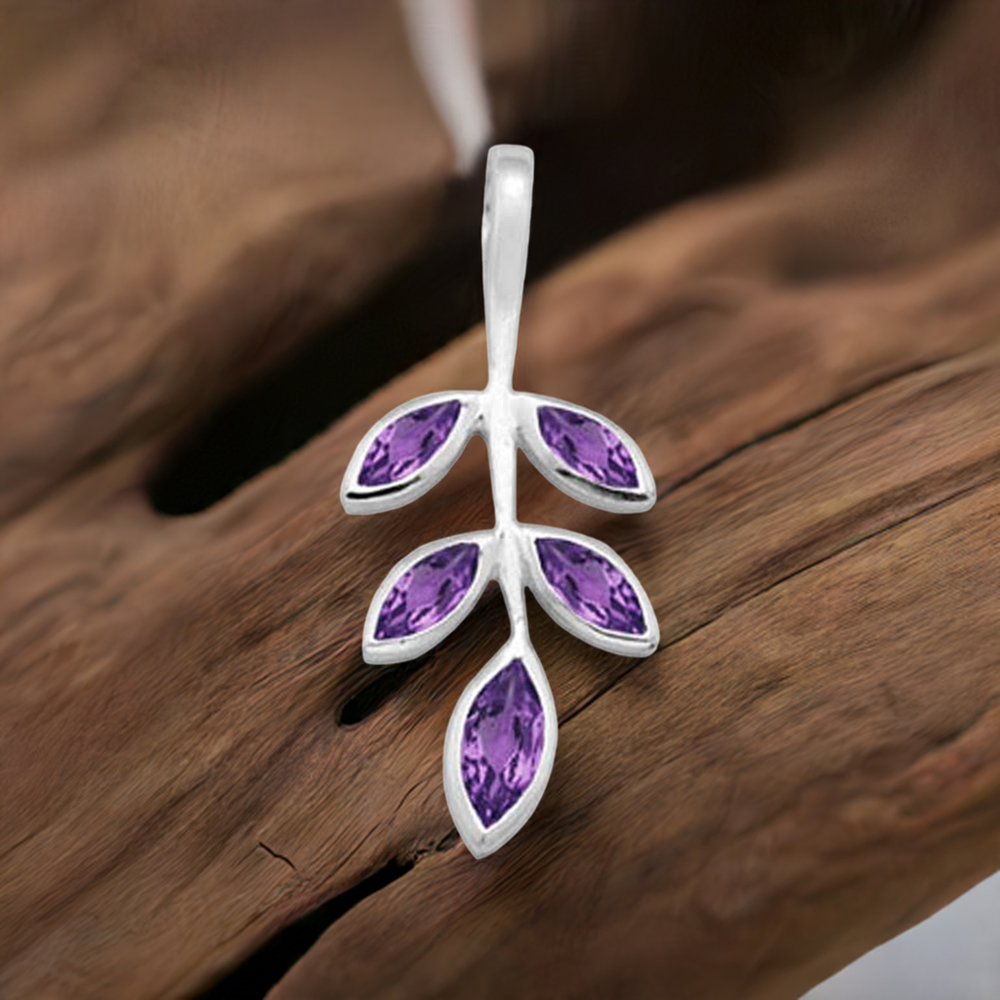 Amethyst Gemstone Pendants In Solid Sterling Silver Jewelry 925SP1542