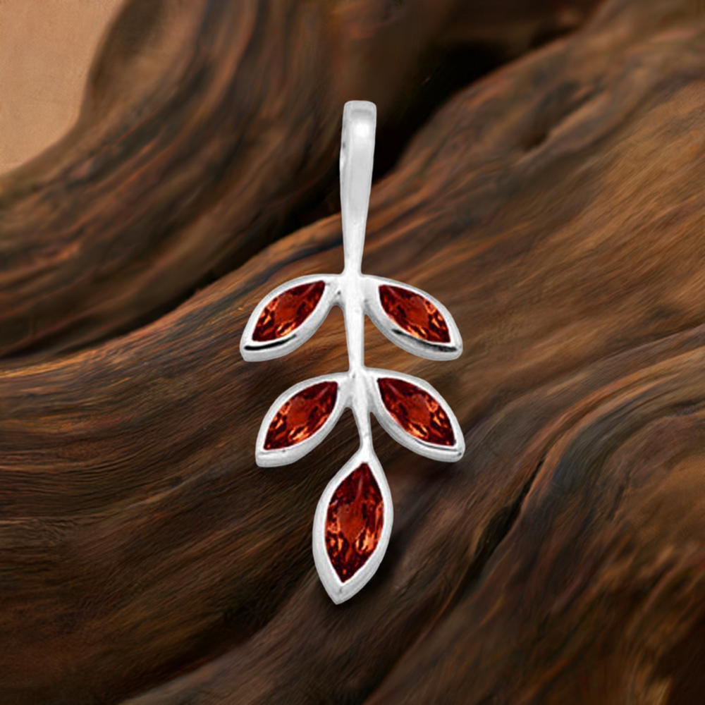Garnet Gemstone Pendants In 925 Solid Silver Jewelry 925SP1544