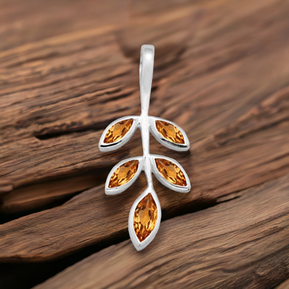 Citrine Gemstone Pendants In 925 Fine Silver Jewelry 925SP1545