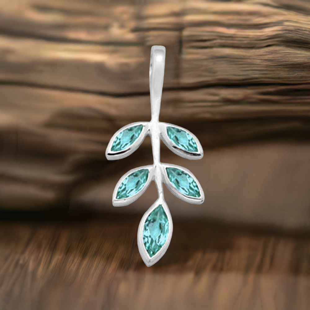 Blue Topaz Gemstone Handmade Pendants In 925 Sterling Silver Jewelry 925SP1546