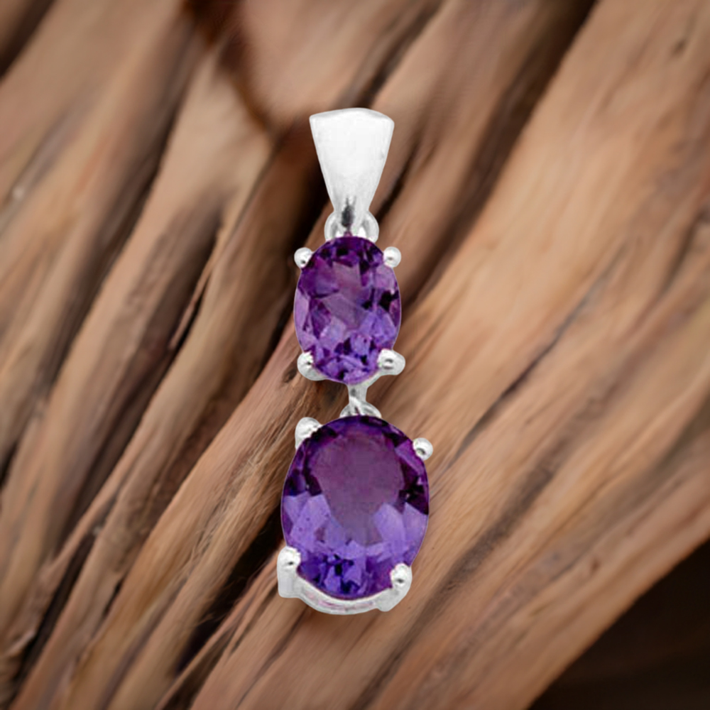 Amethyst Gemstone Handmade Pendants In Solid Sterling Silver Jewelry 925SP1547