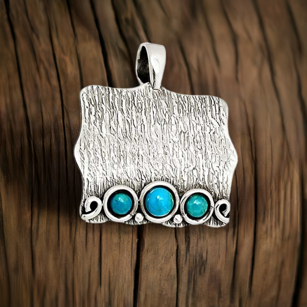 Fine Sterling Silver Pendants In Turquoise Gemstone Jewelry 925SP155