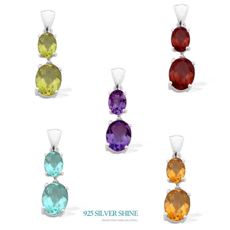 Blue Topaz Gemstone Handmade Pendants In 925 Sterling Silver Jewelry 925SP1551_1